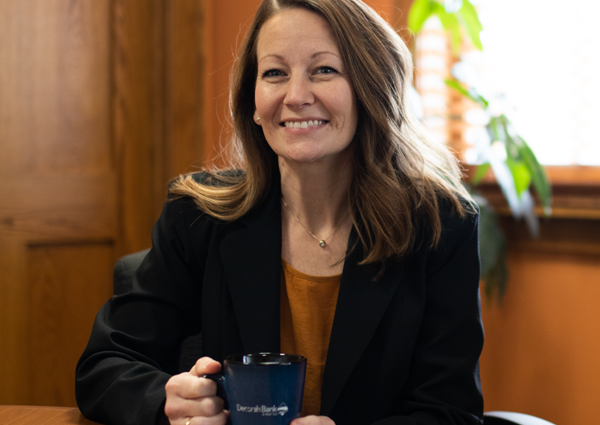 Bank employee Heather Benzing